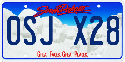 SD license plate 0SJX28