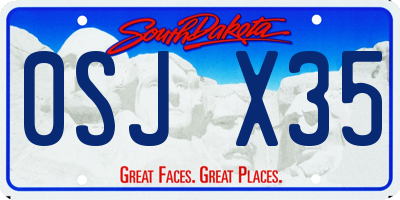 SD license plate 0SJX35
