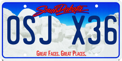 SD license plate 0SJX36