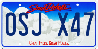 SD license plate 0SJX47