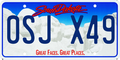 SD license plate 0SJX49
