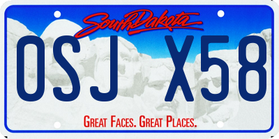 SD license plate 0SJX58