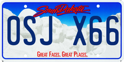 SD license plate 0SJX66