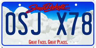 SD license plate 0SJX78