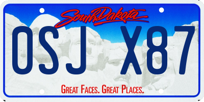 SD license plate 0SJX87