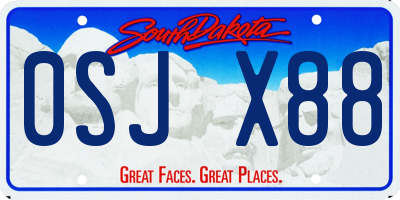 SD license plate 0SJX88