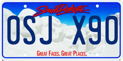 SD license plate 0SJX90