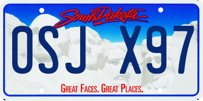 SD license plate 0SJX97