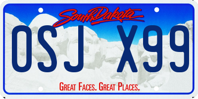 SD license plate 0SJX99