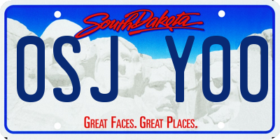 SD license plate 0SJY00