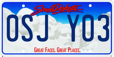SD license plate 0SJY03