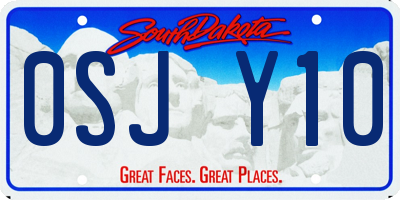 SD license plate 0SJY10