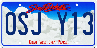 SD license plate 0SJY13