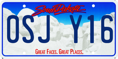 SD license plate 0SJY16