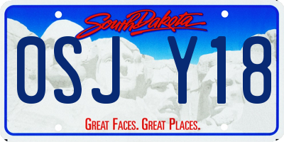 SD license plate 0SJY18