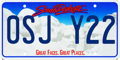 SD license plate 0SJY22