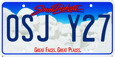 SD license plate 0SJY27