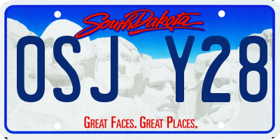 SD license plate 0SJY28