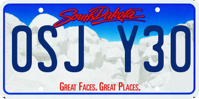 SD license plate 0SJY30