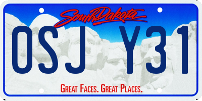 SD license plate 0SJY31