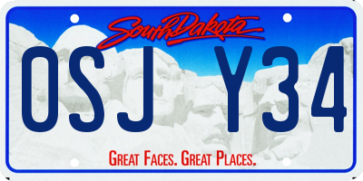 SD license plate 0SJY34