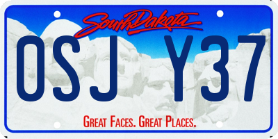 SD license plate 0SJY37