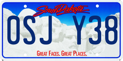 SD license plate 0SJY38
