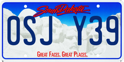 SD license plate 0SJY39