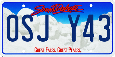 SD license plate 0SJY43