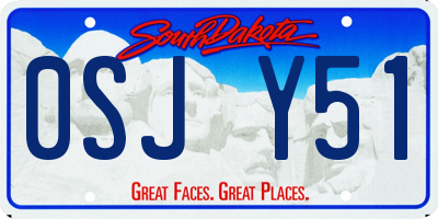 SD license plate 0SJY51