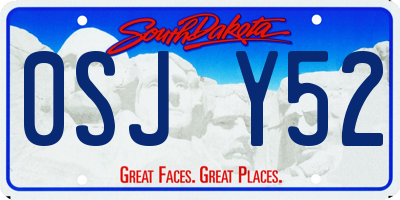 SD license plate 0SJY52