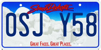 SD license plate 0SJY58