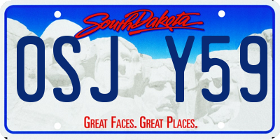 SD license plate 0SJY59