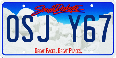 SD license plate 0SJY67