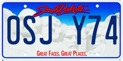 SD license plate 0SJY74