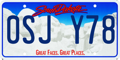 SD license plate 0SJY78
