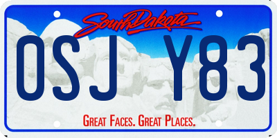 SD license plate 0SJY83