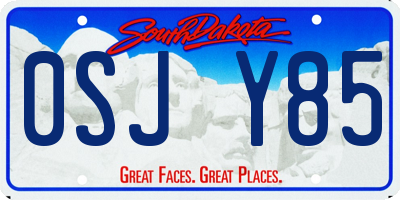 SD license plate 0SJY85