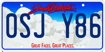 SD license plate 0SJY86