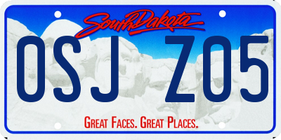 SD license plate 0SJZ05