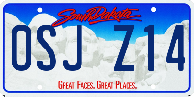 SD license plate 0SJZ14