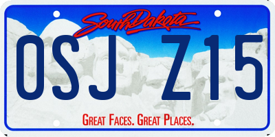 SD license plate 0SJZ15