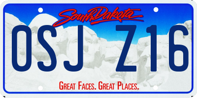 SD license plate 0SJZ16