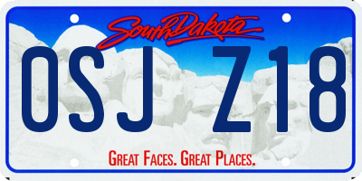 SD license plate 0SJZ18