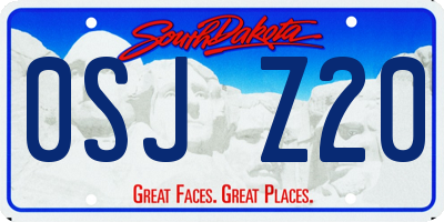 SD license plate 0SJZ20