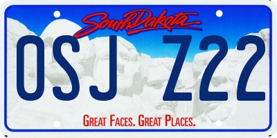 SD license plate 0SJZ22