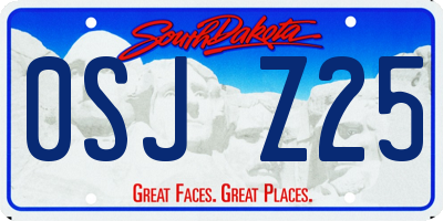 SD license plate 0SJZ25