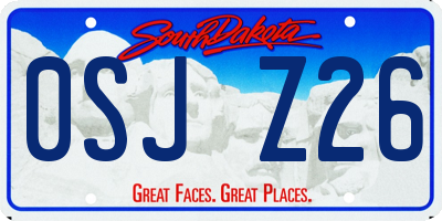 SD license plate 0SJZ26
