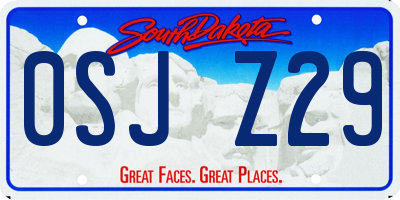 SD license plate 0SJZ29