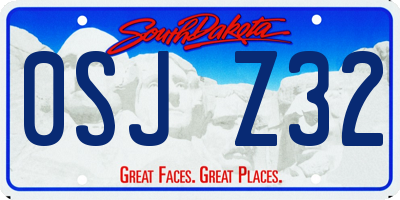 SD license plate 0SJZ32